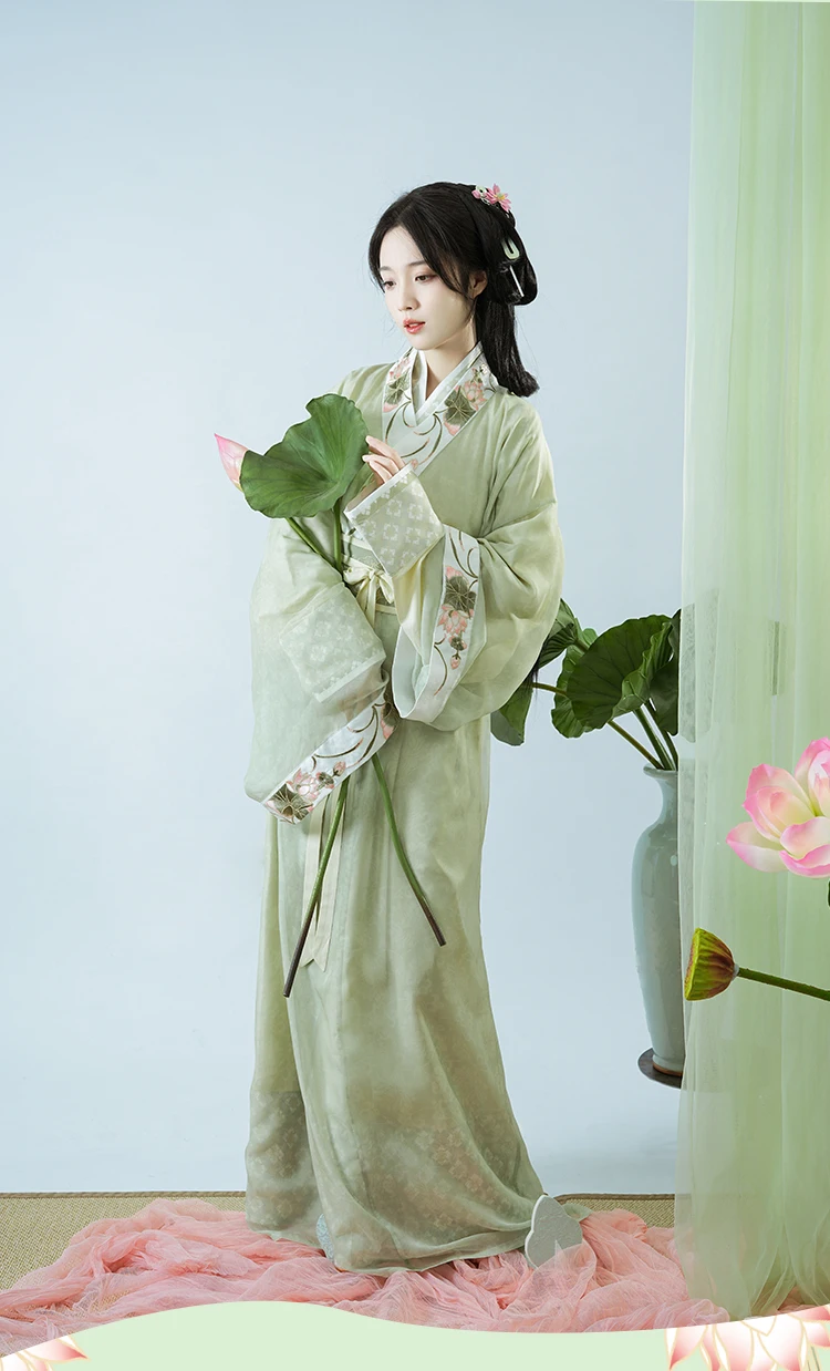 

Straight Waist Seal Gauze Clothes Improve Chinese Style Daily Hanfu
