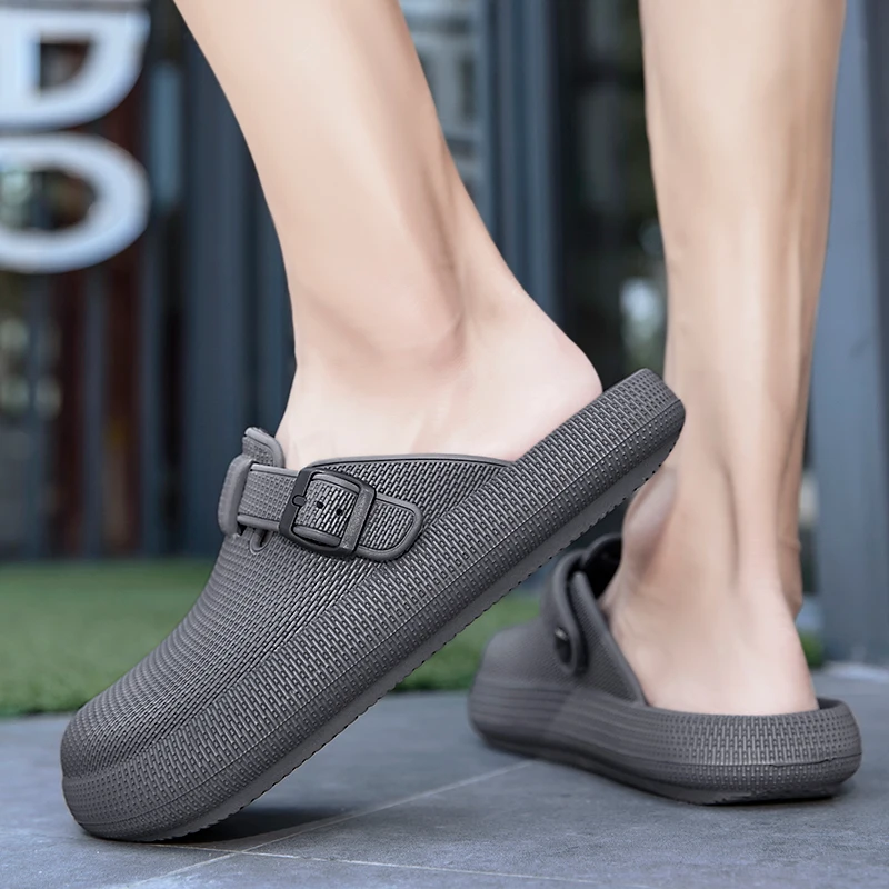Men's Toe-Cap Anti-Skid EVA Kitchen Slides Lightweight Breathable Work Shoes Indoor Outdoor Summer Comfort Sandals For Men