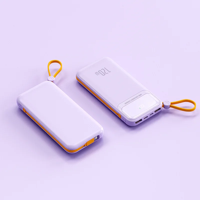 120W Super Fast Charging Power Bank with Built-in Cable Lightweight and Mini 20000mAh Portable Power Bank 5