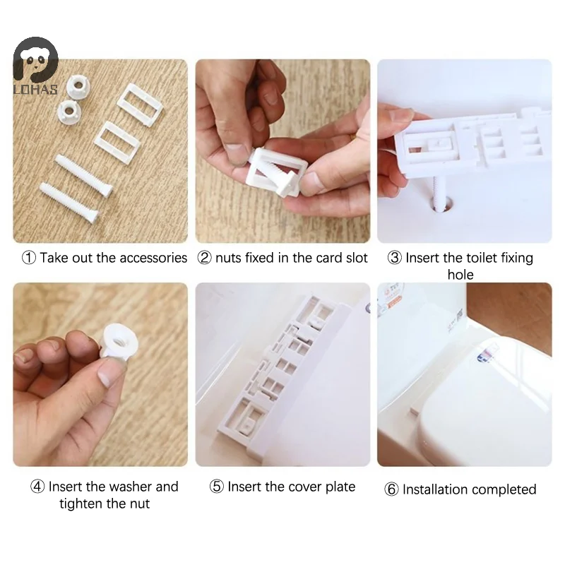 Toilet Lid Hinge Repair Bolts Accessories Screws Washers Set Universal Replacement Toilet Lid Set Screws