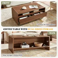 3-Piece Living Room Table Set, Includes Coffee Table & 2 End Tables, Modern Coffee Table Sets with Large Storage, Customized 4