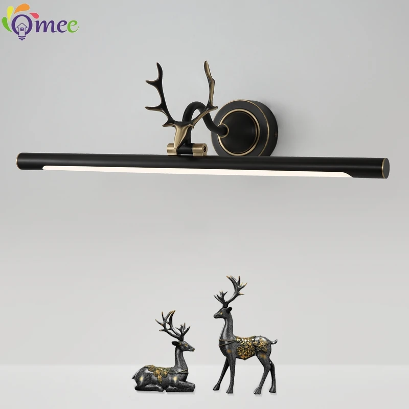 Wall Lamp Black Modern LED Bathroom Cabinet Mirror Light Gold Lay Vanity Lights Blaker Wall Lamp 43CM Bathroom Lamps Antlers