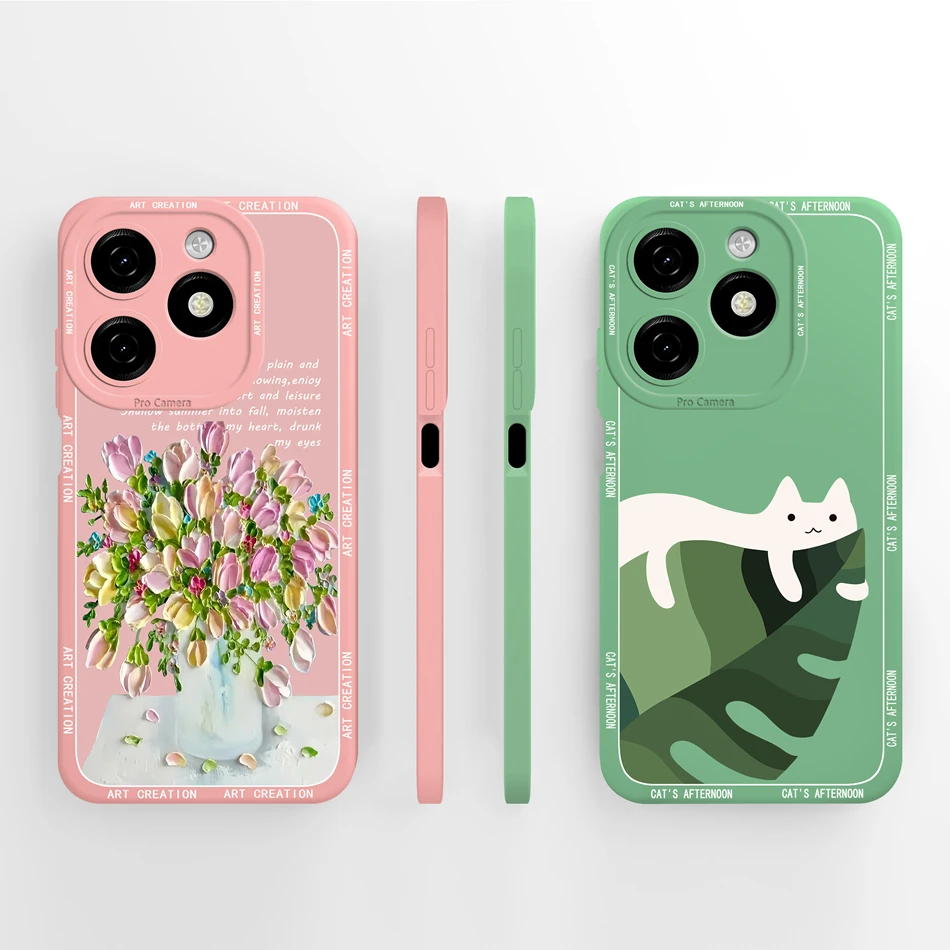 Cute Panda Soft Liquid Silicone Phone Case with Camera Protector