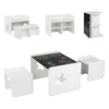 Kids Table and 2 Chairs Set with Chalkboard, Multi-Purpose Toddler Activity Table for Drawing, Eating & Studying