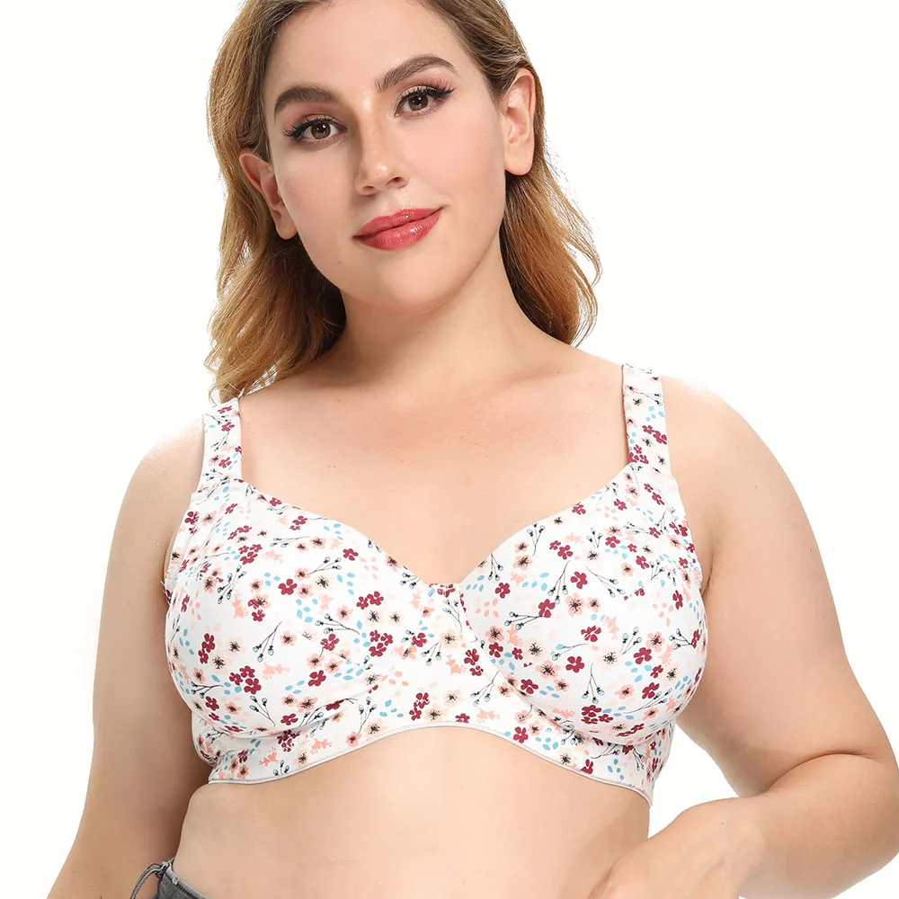 

Big Women's Bra Breathable Non Padded Plus Size Full Cup Large Cup Underwired Top Large Size B C D DD E F G Cup