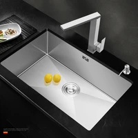 Kitchen sink no lead handmade brushed 304 stainless steel 3mm thickness single bowl bar counter kitchen sink 1