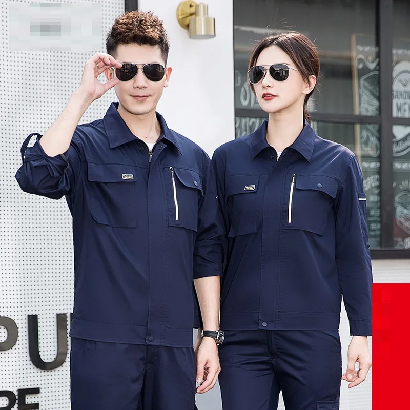 

Summer Long Sleeves Work Clothing Plain Color Breathable Thin Working Uniforms Factory Workshop Repairman Worker Coveralls 4xl