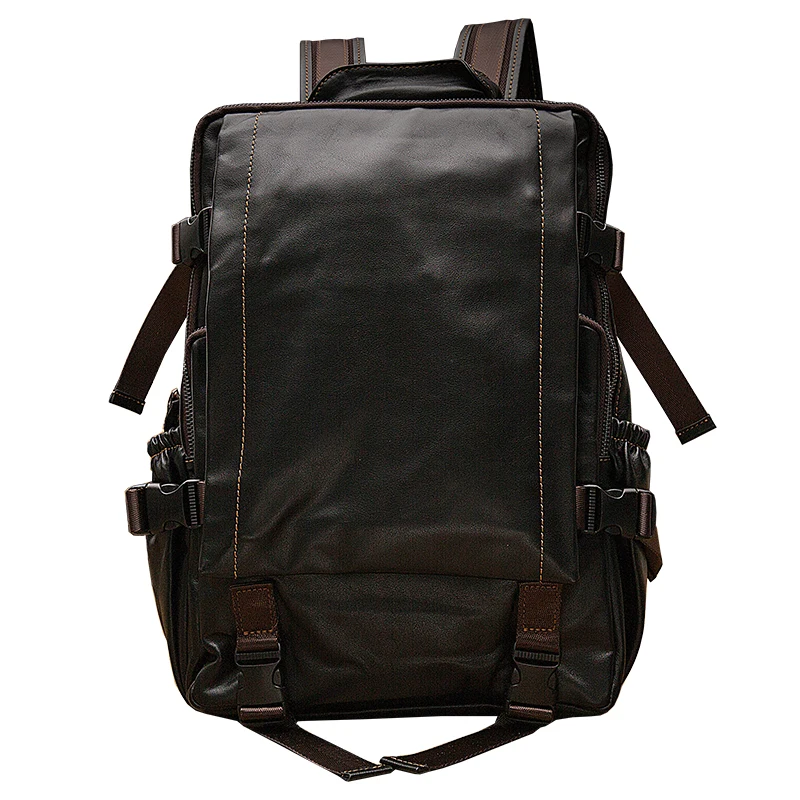 Genuine Leather Travel Backpack Handmade Top Layer Cowhide Leather Rucksack Outdoor Large Capacity Knapsack Laptop School Bag