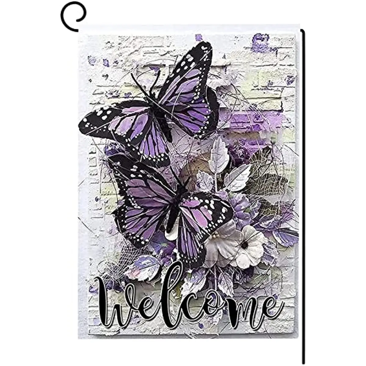

New Welcome Garden Flag Spring,Summer Garden Flags Farmhouse Home Flower Butterfly Small Garden Flags Yard Decor