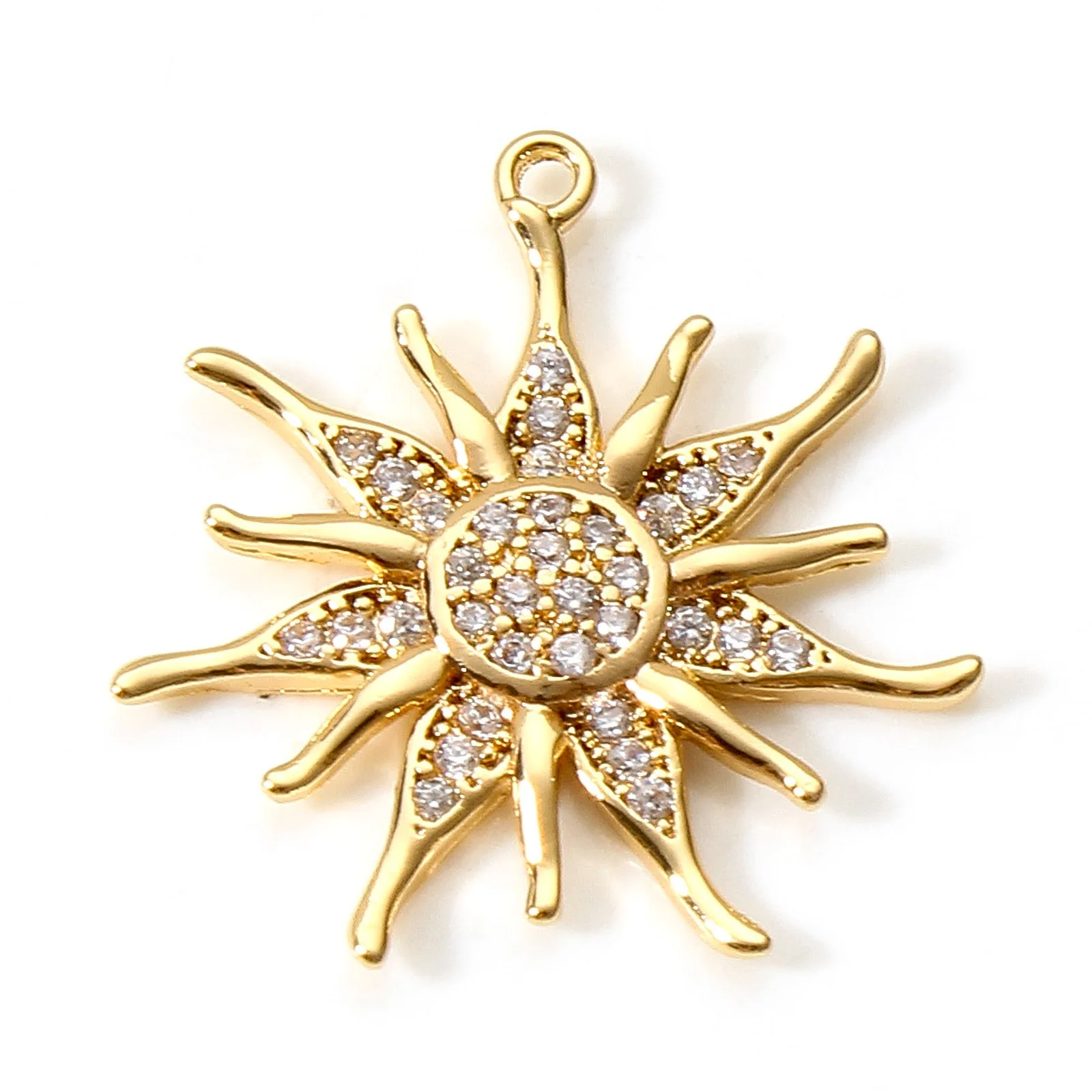 1-2 Stück neue Messing Charms Gold Farbe Galaxie Sonne klar Zirkonia Anhänger DIY Halskette Ohrringe für Frauen Schmuck Ergebnisse – Detail 3