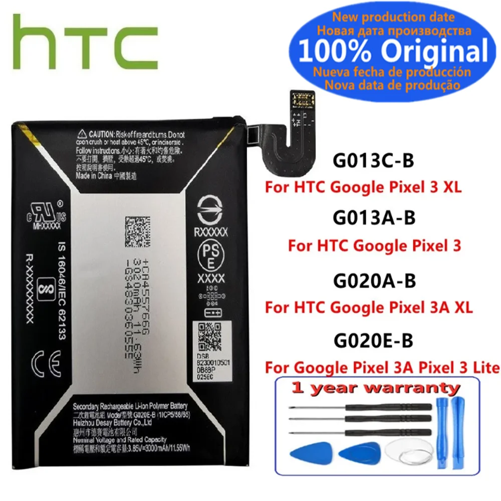 

G013A-B G013C-B G020A-B G020E-B Original Battery For HTC Google Pixel 3 3A XL 3Lite Pixel3 XL Lite Pixel 3XL Lite Phone Battery