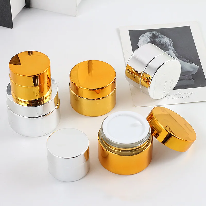 5/10/20/30/50g 6Pcs Empty Glass Lip Balm Containers Travel Face Cream Lotion Cosmetic Container