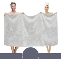 Classic Turkish Towel, Extra Large, Premium Cotton Bath,Thick and Absorbent,Quick-Dry,Ribbed, Luxury Bathroom Towels, 27x55 Inch 2