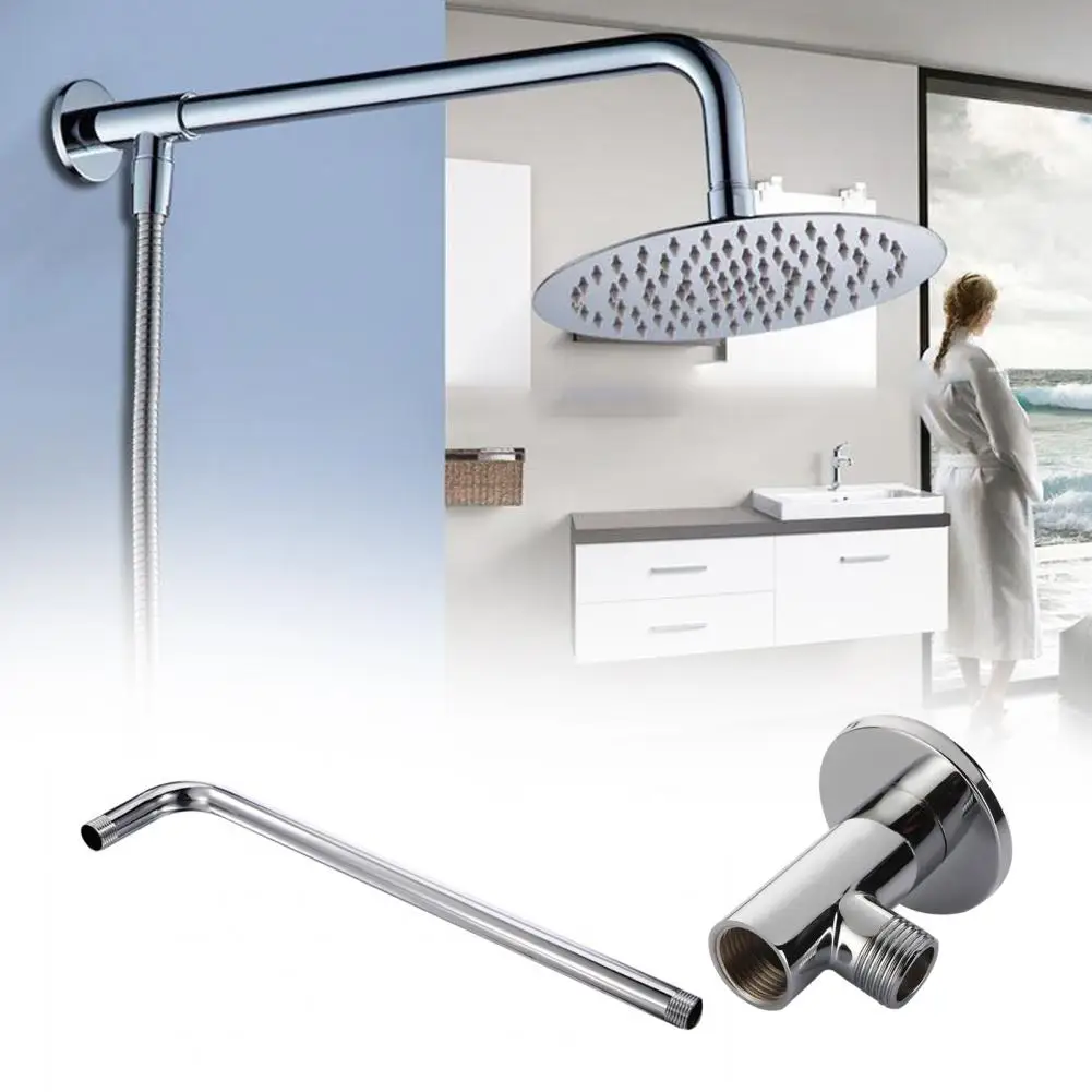 Description Picture 3 of itemShower Head Holder Stainless Steel Thicken Shower Head Mount Base Arm Bracket Wall Mounted Shower Head Extension Pipe for Hotel