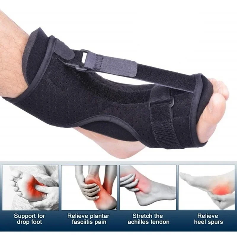 Ankle support brace 1pc Adjustable Plantar Fasciitis Night Foot Splint Drop Orthotic Brace Elastic Dorsal Night Splint Foot Care Tool Ligament Belt