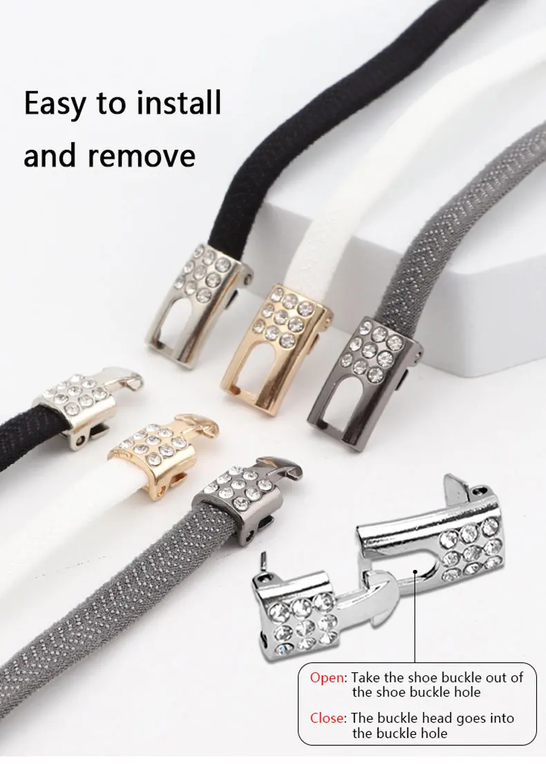 Elastic Laces Sneakers Diamond Cross Locks Shoelaces Without ties Kids Adult 8MM Width No Tie Shoe laces Rubber Bands Shoelace