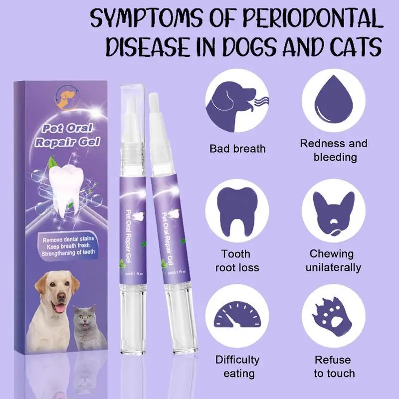 Dog Dental Gel Teeth Cleaning Repair Oral Cleansing Breath Freshener Stain