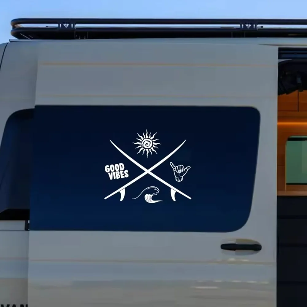 Beach Waves Vinyl Car Stickers – Waterproof Coastal Adventure Decals for SUV, Truck & Car Bumper 3