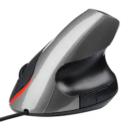 Ergonomic Vertical Wired Mouse - Health-Focused Design for Comfortable Gaming and Office Use (Gray)