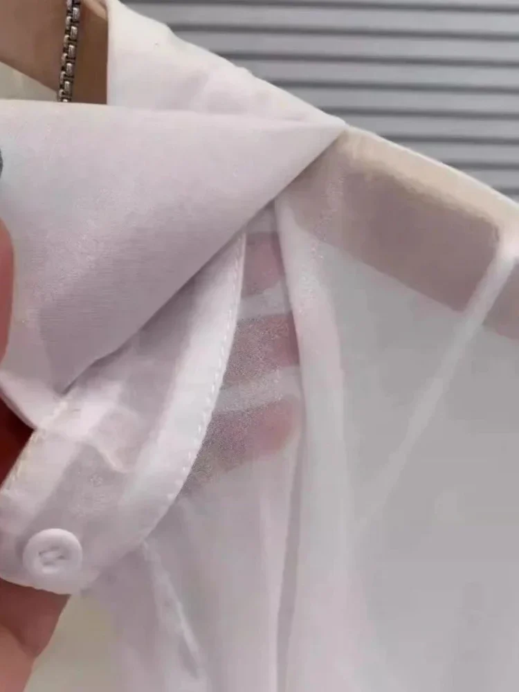 Plus Size Women’s Shirts 2025 Summer Breathable and Sun-Proof Ice Silk with Button Thin Loose Sheer Chiffon Blouses Long Sleeve Best Sellers In Plus Sized Clothing