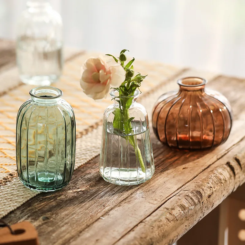 

Simple Stained Glass Vase Home Decoration Ornament Aromatherapy Bottle Hydroponic Flower Bedroom Glass Vase Desktop Crafts