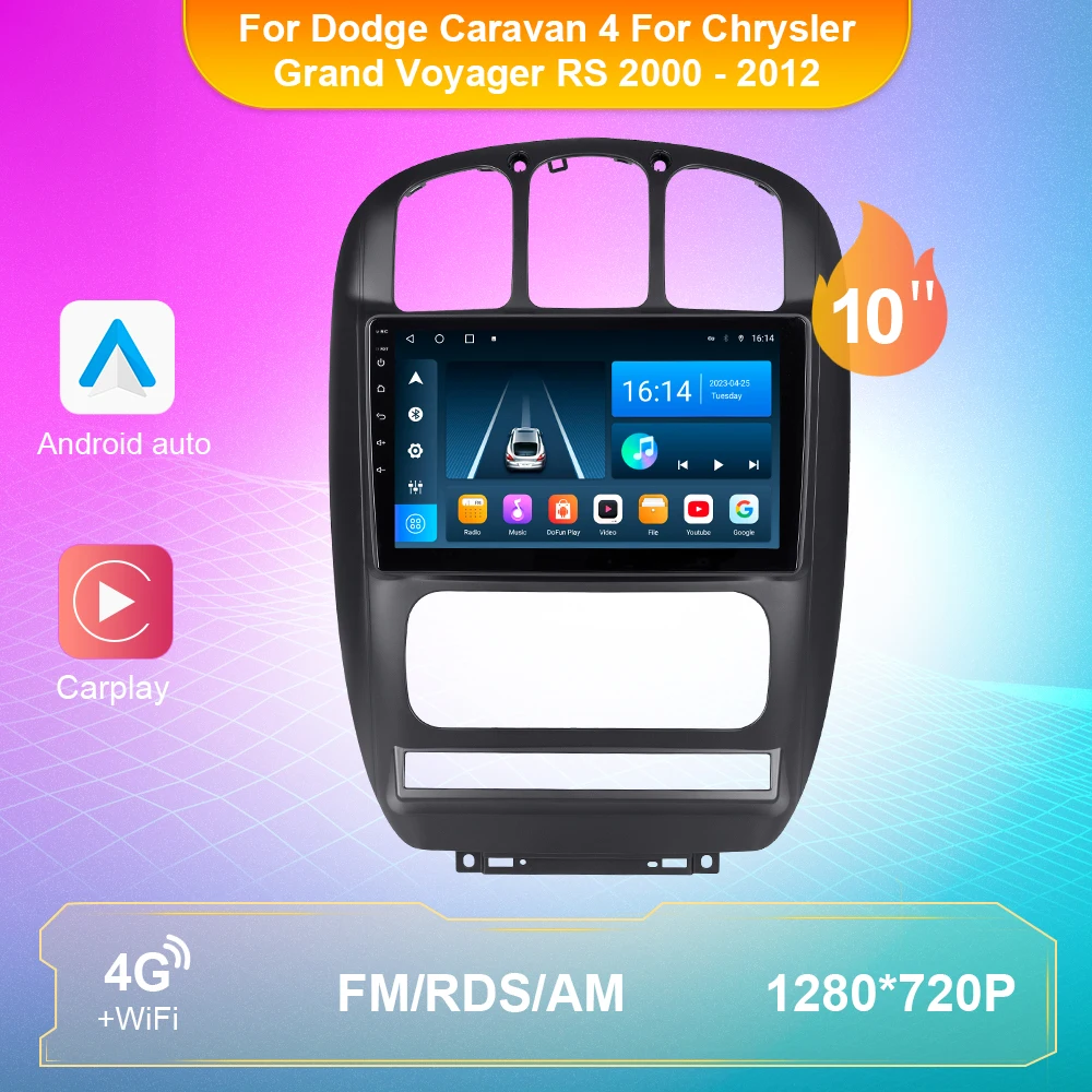 

10" Car Radio Multimedia Video Player For Dodge Caravan 4 For Chrysler Grand Voyager RS 2000-2012 Auto Carplay Android 10 GPS