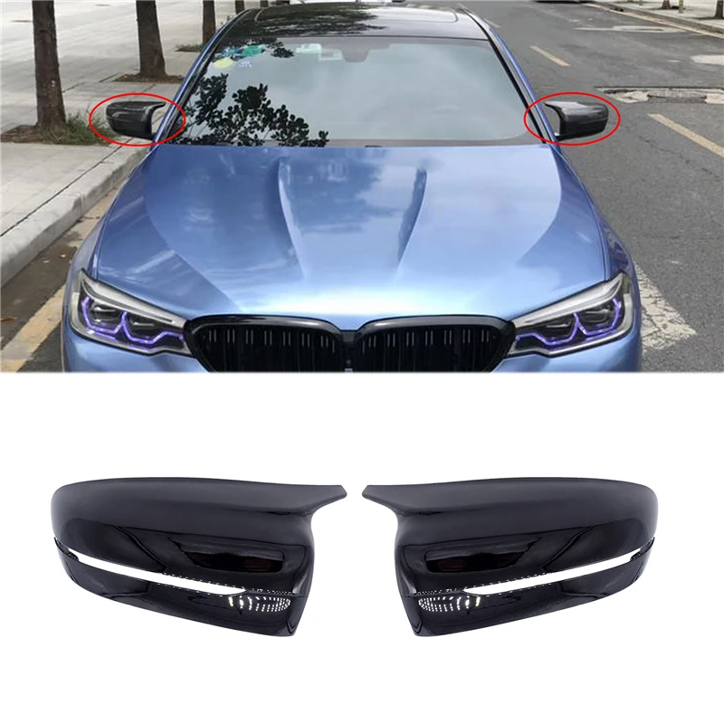 

1 Pair Car Bright Black Side Rear View Mirror Cover For BMW 3 4 5 7 8-Series G20 G21 G28 G11 G12 G14 G15 G16 G30 G31 G38 G22