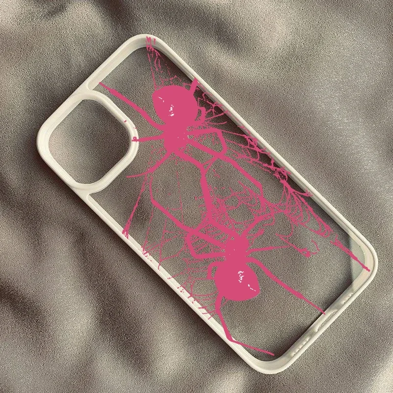 Spider Couple Shockproof Clear Hard Phone Case Cover