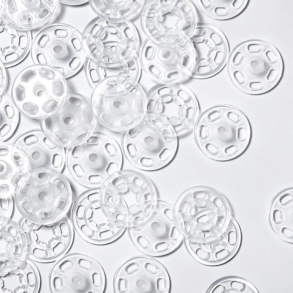 Description Picture 5 of item30 Pairs Plastic Snap Buttons Transparent Buttons Invisible Sewing Snap Fasteners for DIY Shirt Clothes Sewing 7/10/13/15/18mm
