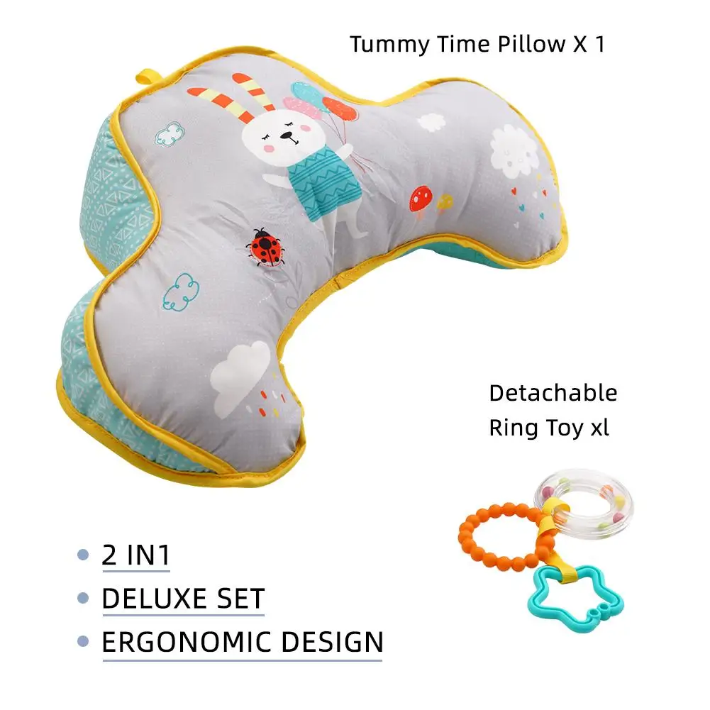 Baby Pillow Tummy Time Toy Lying Pillow High Contrast Double-Sided Birthday Toy Baby Gifts Training Baby Pillows Head-up Se A8E8 6