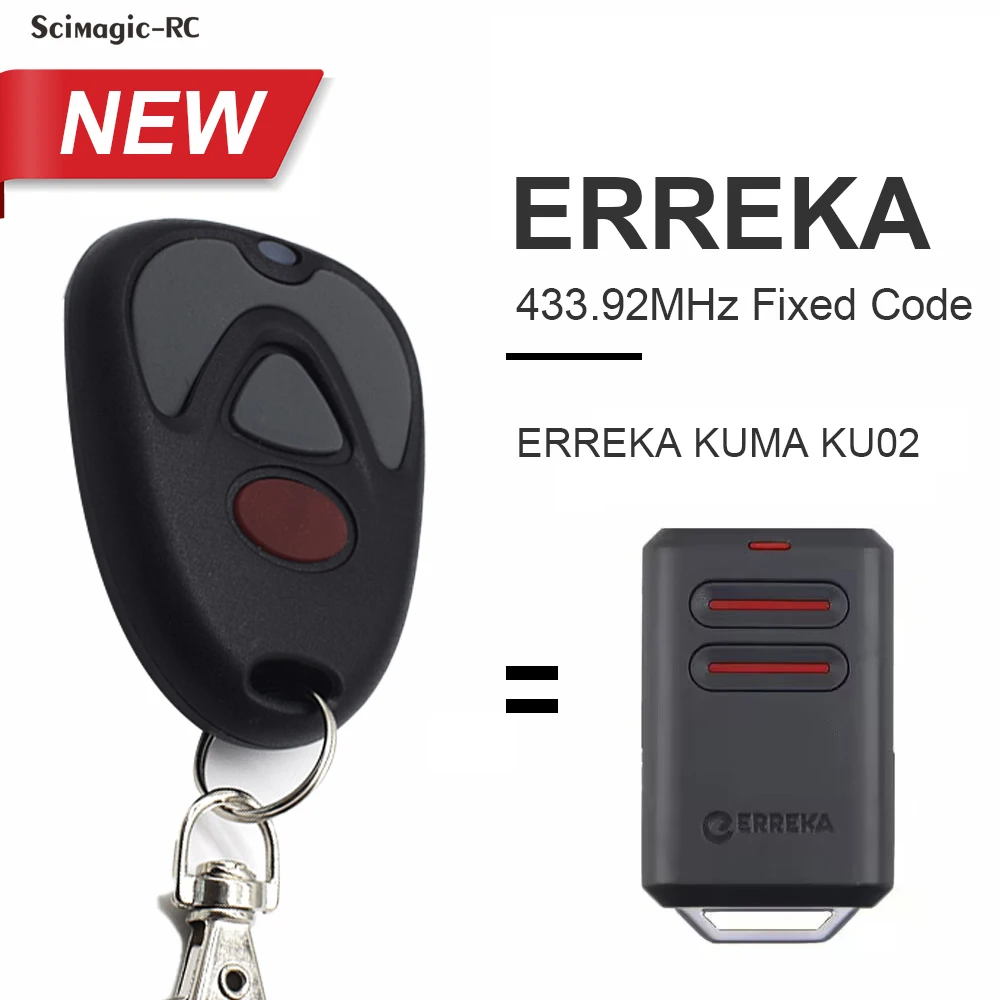 Mando a distancia para ERREKA KUMA KU02, mando de garaje, 433,92 MHz,  código fijo, abridor de puerta Universal, clon de 433 mhz - AliExpress