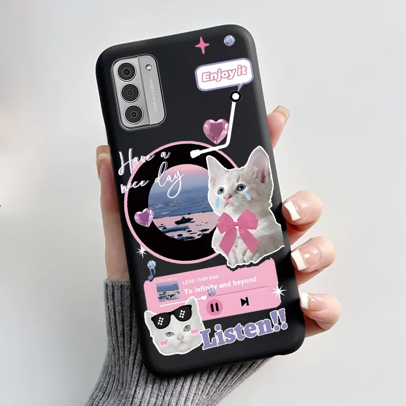 Silicone Soft Black Aesthetic Cute Cat Astronaut Phone Case Bumper Shell