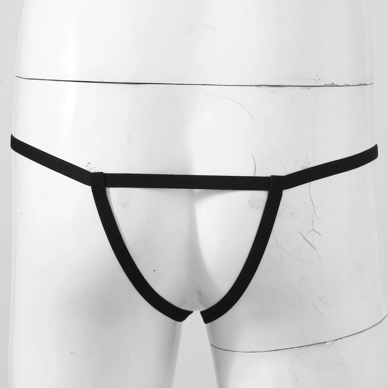Men's Bikini G-string Hollow Out Erotic Underwear Briefs Lingerie Harness Belt Strap Elastic Band Clubwear O Ring Thong Briefs