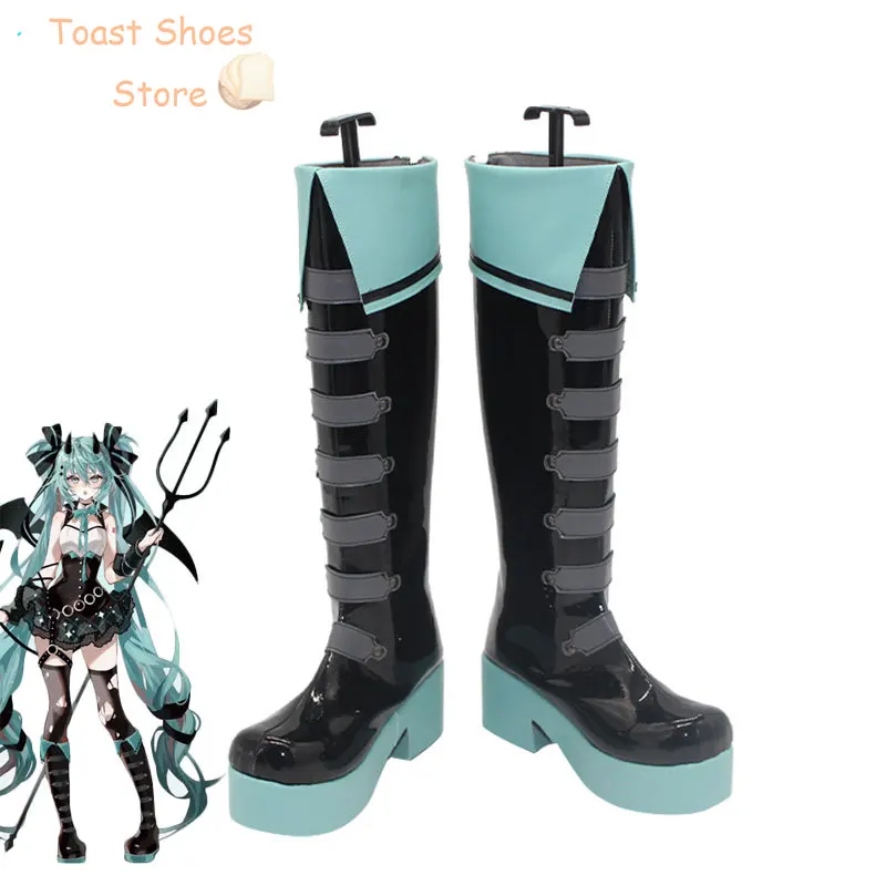 

Cute Demon Cosplay Shoes For Mikuu Cosplay Halloween Carnival Boots Anime PU Leather Shoes Cosplay Props Costume Prop