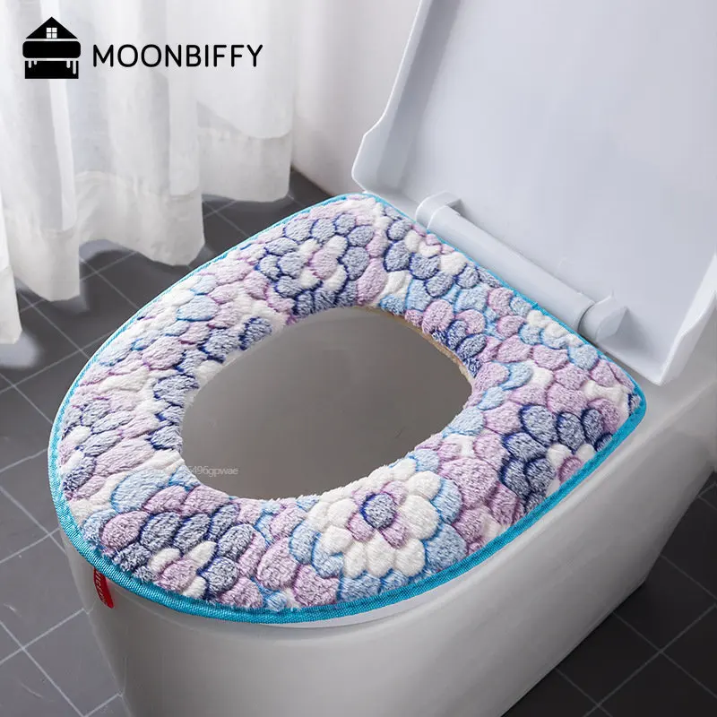 Soft Bathroom Toilet Seat Closestool Washable Warmer Mat Cover Pad Cushion Bathroom Toilet Seat Cover
