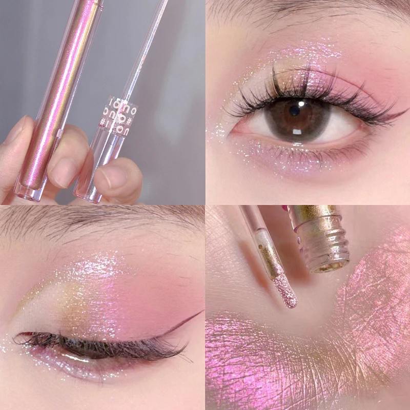 Description Picture 4 of item3pcs Set - 3 Colors Chameleon Eyeshadow: Pink, Micro Glitter Purple, Cyan, Chameleon Glitter Eyeshadow Long Lasting Eye Makeup