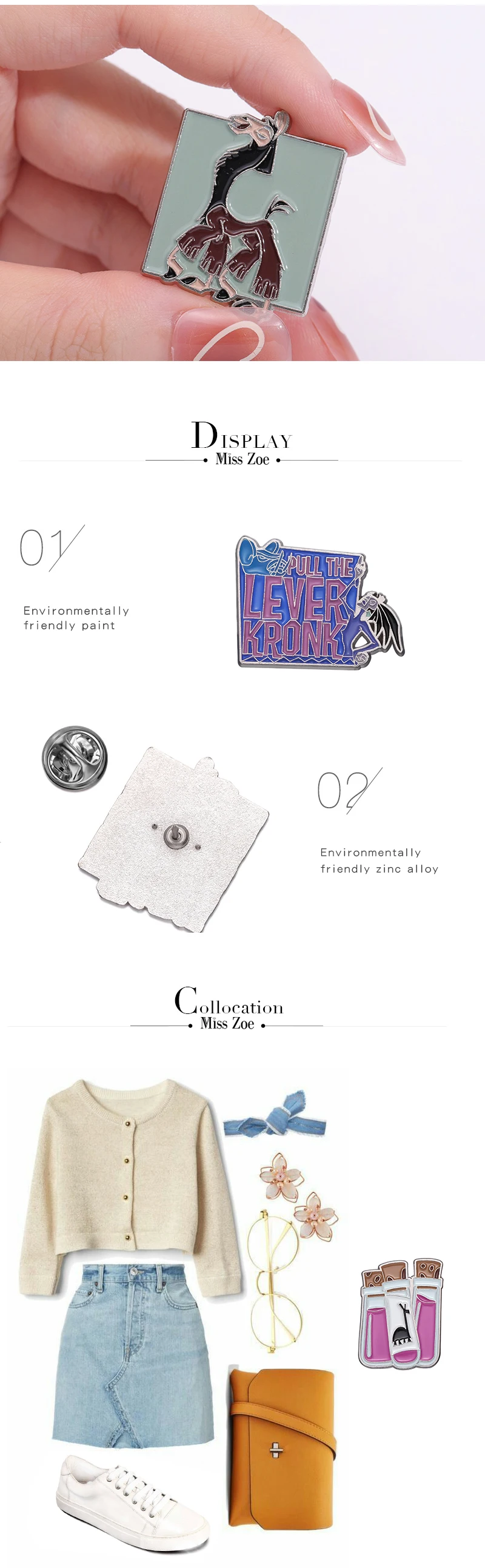 Lama-Trank-Emaille-Anstecknadeln, individuelle Trank-Broschen, Anstecknadeln, Cartoon-Tier, lustiger Film, Schmuck, Geschenk für Kinder und Freunde – Detail 3