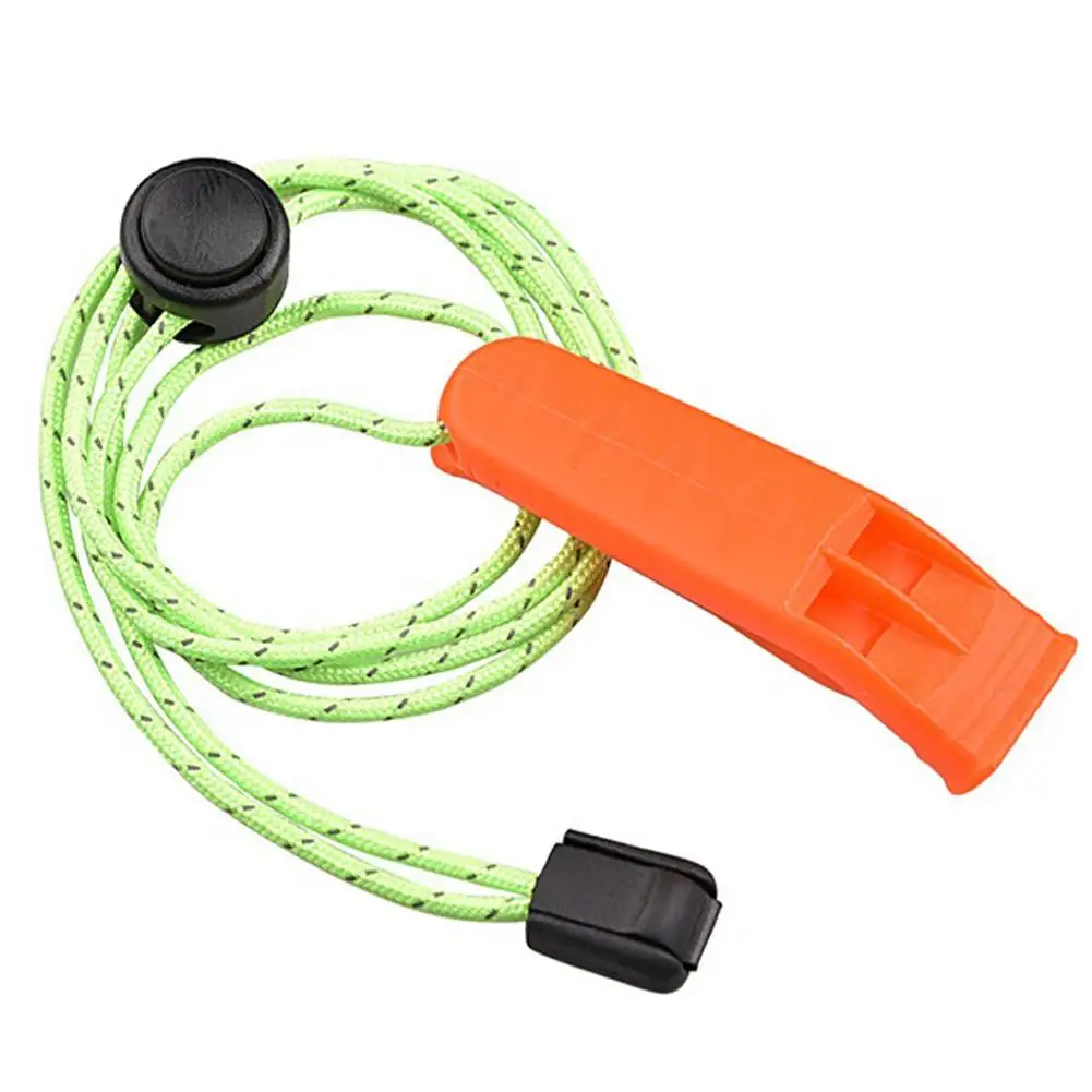 Portable Sports Double Pipe Whistle Outdoor Camping Hiking Survival Rescue Emergency Loud Whistle With Tail Rope Dropshipping