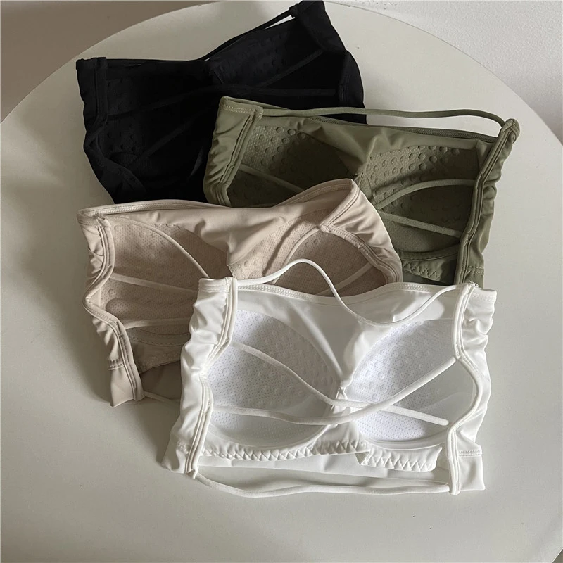 Women Lingerie Bra Seamless Tube Top Ice Silk Push Up Strapless Bralette