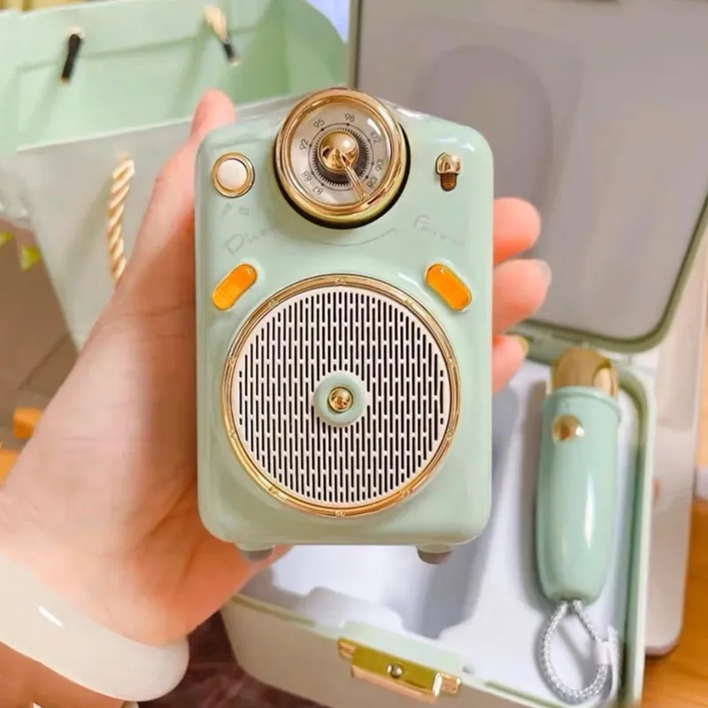 

Bluetooth-Колонка Divoom с маленьким переключателем в горошек, беспроводной микрофон, домашний радиоприемник, портативная ретро-Колонка для караоке, подарок на день рождения