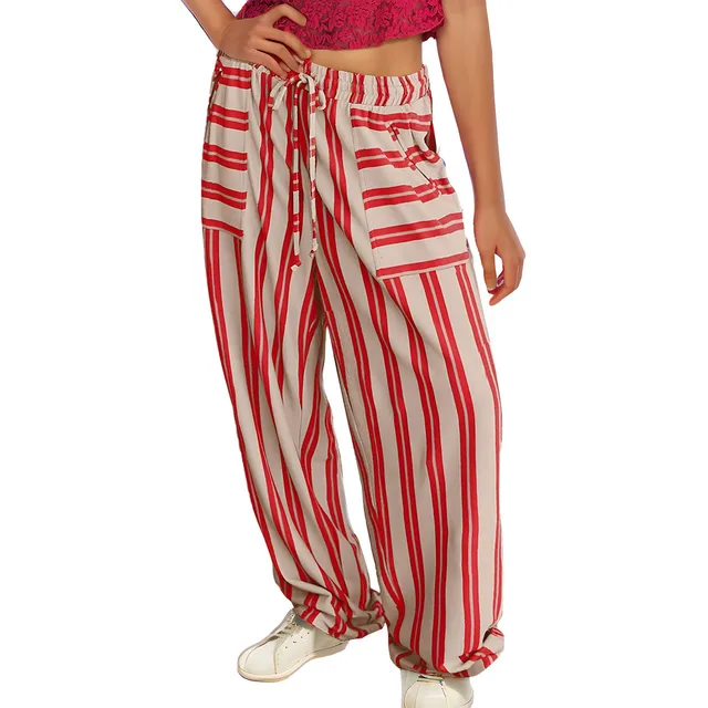 Pantalon Grande Taille Femme - Pantalon Palazzo Taille Haute à Jambe Large Pour Femmes Smocké Taille élastique Lâche Confortable Pantalon Décontracté Avec Poches Pantalon Ouvert Sur Côtés