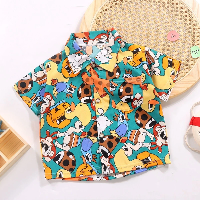 Fashion Summer Clothes Short Sleeve Tees Kids Cartoon Animal Baby Boys Girls Blouses Children Tops Shirts Toddler Tshirt 2-12Y