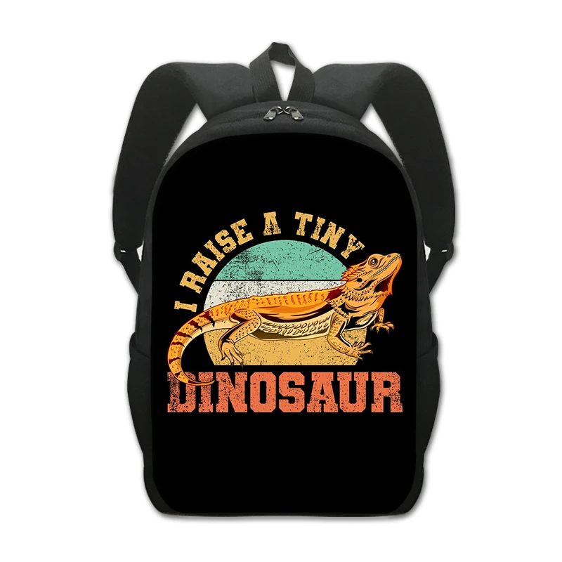 Crested Gecko / Bearded Dragon Backpack for Teenager Boys Girls Pet Reptile Lizard Daypack Children School Bags Kids Book Bag