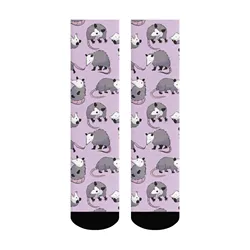 Adorable Cartoon Opossum Soft Comfort Men's Novelty Socks for Outdoor Sports & Festive Fun (Color 1)
