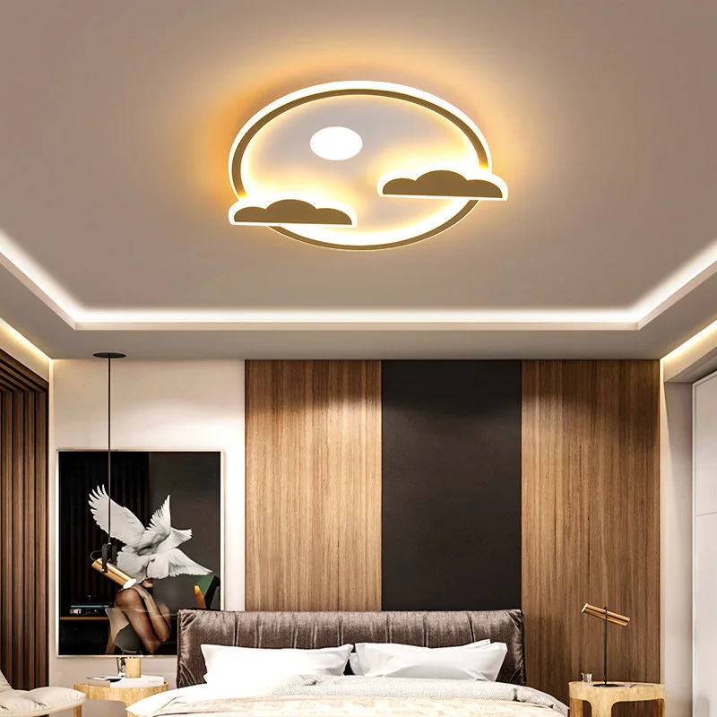 

Modern LED Chandelier Lights Brushed Aluminum With White Spray Paint Fixture For Living Kid Room Bedroom Lamps Dimming Lighting