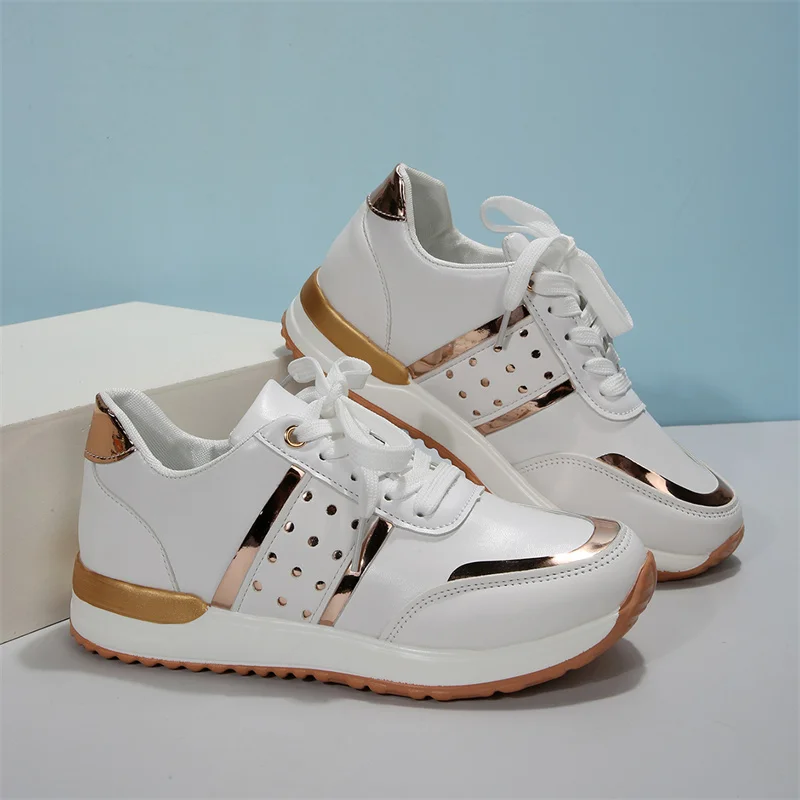 Sneakers Women Platform Shoes Leather Patchwork Woman Casual Shoes Sport Shoes Ladies Outdoor Running Vulcanized Shoes