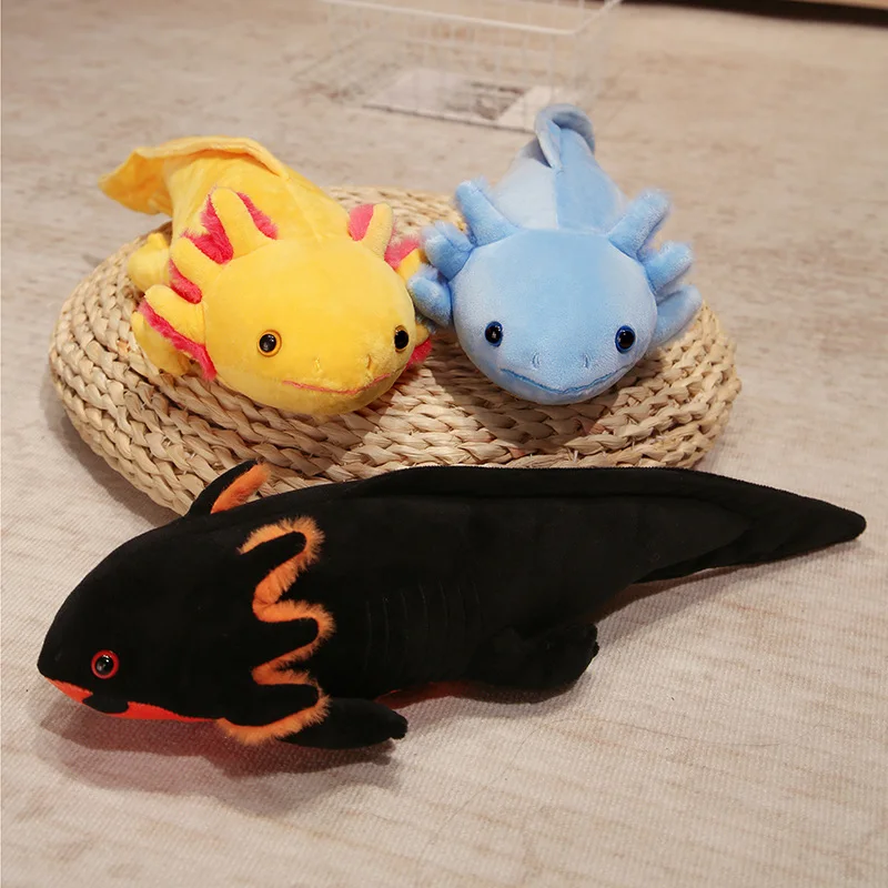 큰 크기 Kawaii 다채로운 Axolotl 플러시 장난감 Ambystoma 시뮬레이션 도마뱀 물고기 Appease 베개 크리 에이 티브 쿠션 선물
