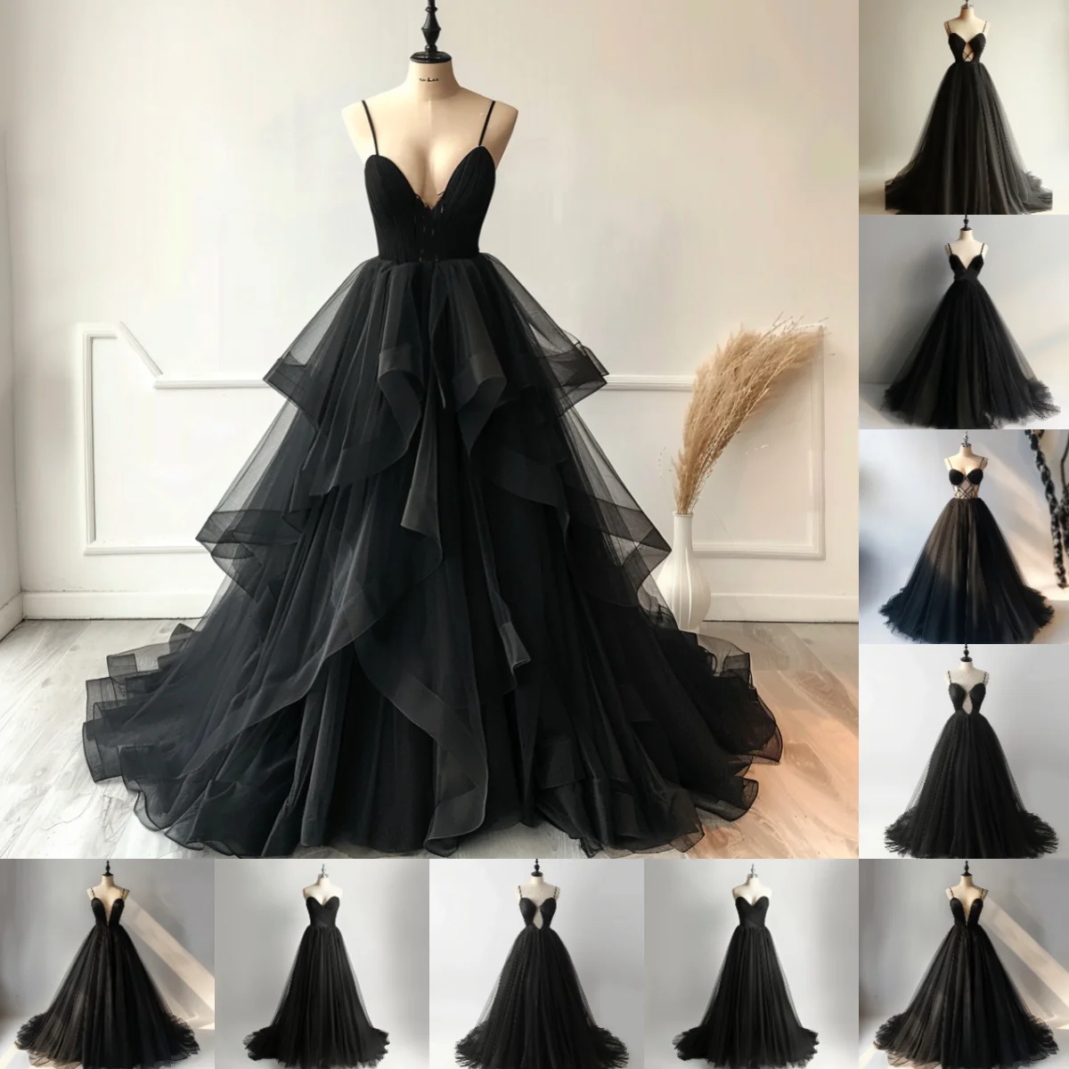 

A Line Black Satin Floor Length Strapless Sweetheart Lace Up Back Formal Prom Evening Dress Brithday Elagant Skirt Custom W9-4