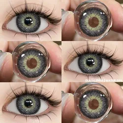 Vibrant Colored Eye Contact Lenses - Natural Black, Blue, and Brown Enhancements (2 - Pack) (RIYADH - GRAY)