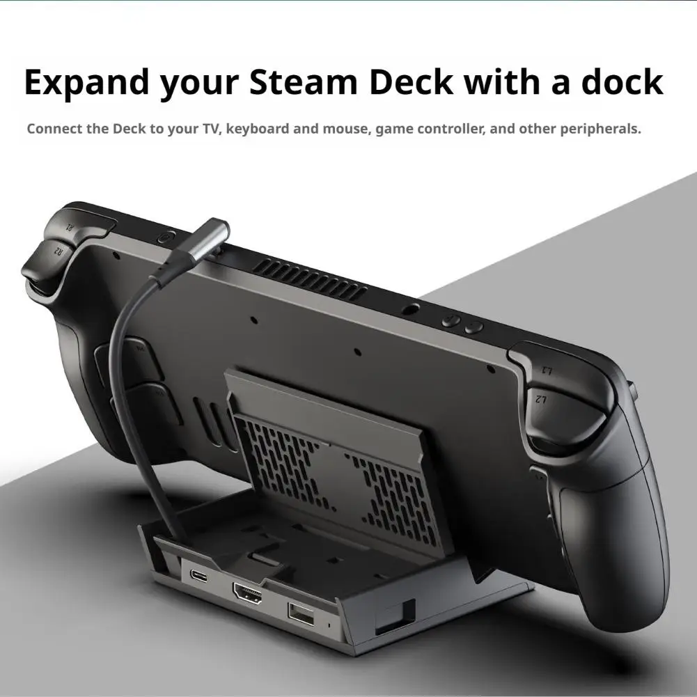 XBOX X Ally/Skull & Co.Steam Deck/ROG 어댑터 게임 액세서리용 분리형 USB C 허브가 있는 휴대용 도킹 스테이션 스탠드